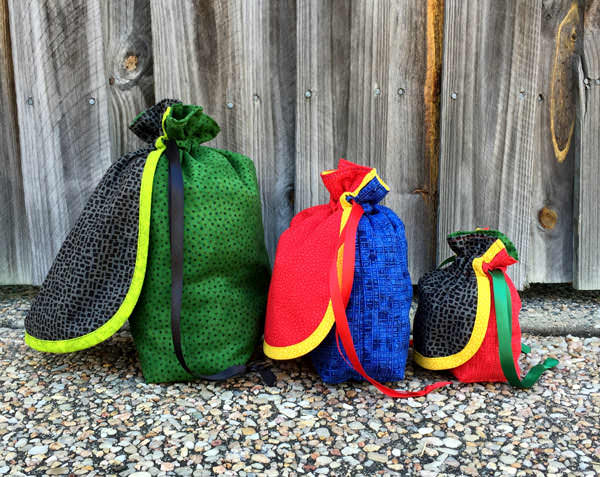 Three sizes included! Super Drawstring Pouch - Andrie Designs