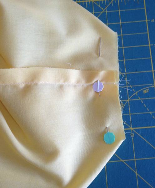 Pin corners at seam line - Saggy Linings Be Gone! - Andrie Designs