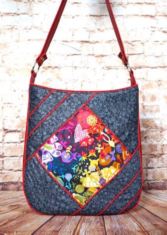 Alison-Glass-themed with red piping Feature Me Everyday Tote - Andrie Designs