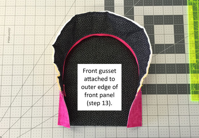 Front gusset complete - Adventure Time Backpack - Step 14 - Andrie Designs