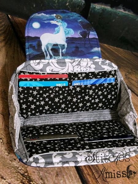 Inside the unicorn Cleo Everyday Wallet - Andrie Designs