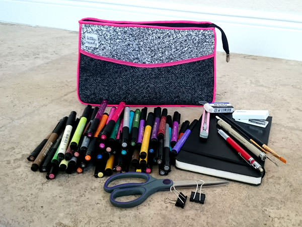 This version is all about art supplies! Carry All Flexi Clutch - Andrie Designs