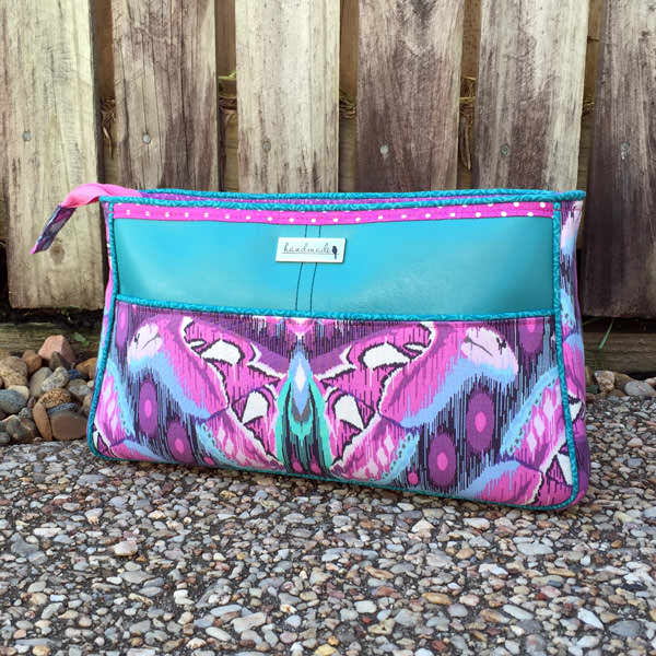 Teal and purple Carry All Flexi Clutch - Andrie Designs