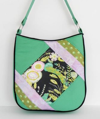 Beautiful green with a touch of pink Feature Me Everyday Tote - Andrie Designs