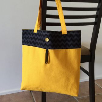 Chevron and yellow Reusable Grocery Bag - Andrie Designs
