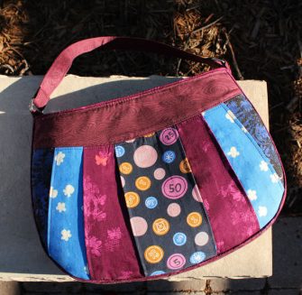 Beautiful magenta and blue Sew Compleat Shoulder Tote - Andrie Designs