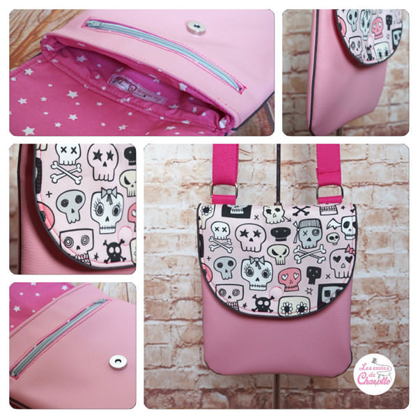 Pink skulls - Les Envies de Charlotte - Polly Cross Body Pouch - Andrie Designs