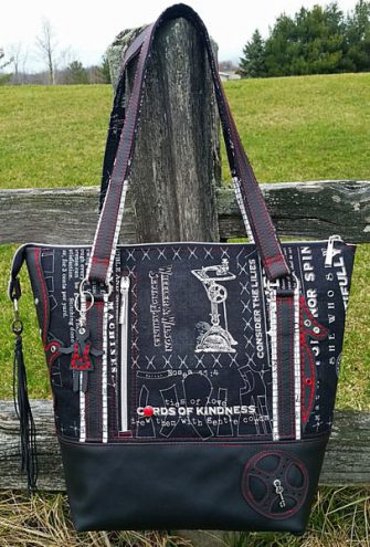 Back view of an absolutely stunning Classic Carryall Handbag & Tote - Andrie Designs