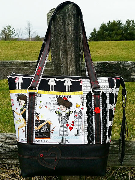 Front view of an absolutely stunning Classic Carryall Handbag & Tote - Andrie Designs