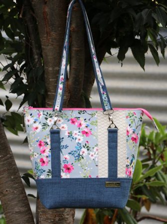 Beautiful blue and floral Classic Carryall Handbag & Tote - Andrie Designs