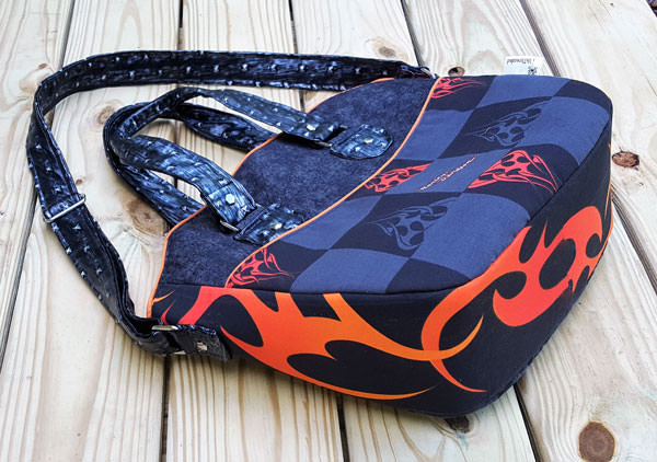 Side view of the Harley Davidson-themed Creative's Tote - Andrie Designs