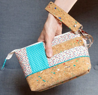 How great is that colourful cork paired with those fabrics?! Classic Clutch - Andrie Designs
