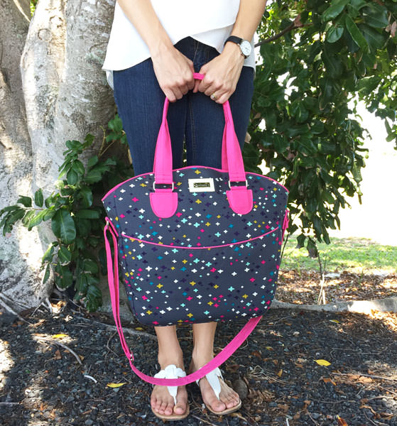 Grey with a pop of pink Creative's Tote - Andrie Designs