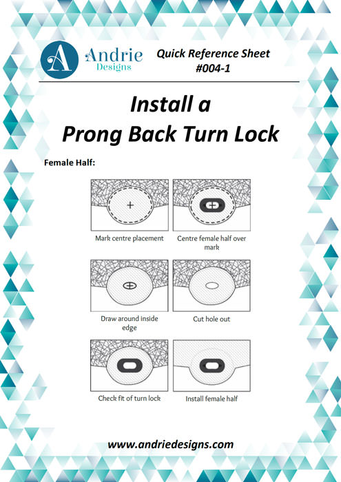 Andrie Designs - Install a Prong Back Turn Lock Tutorial