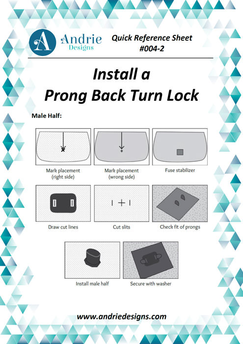 Andrie Designs - Install a Prong Back Turn Lock Tutorial