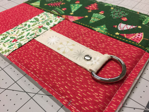 Progress shot of the red Classic Clutch - Christmas in July - Andrie Designs