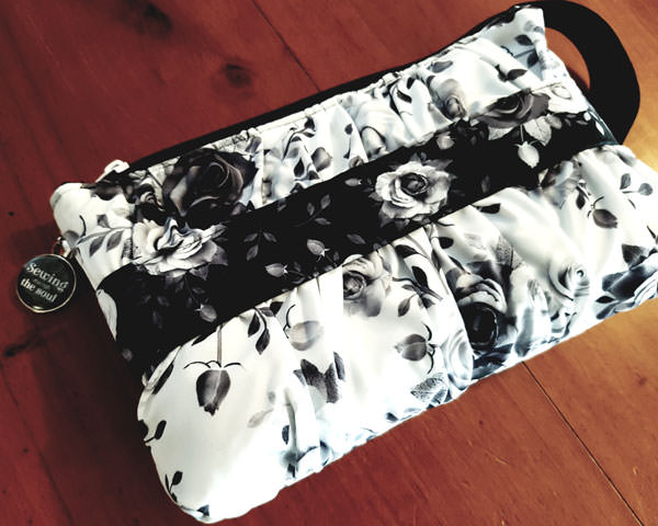 Classic black and white Gather Me Up Clutch - Andrie Designs