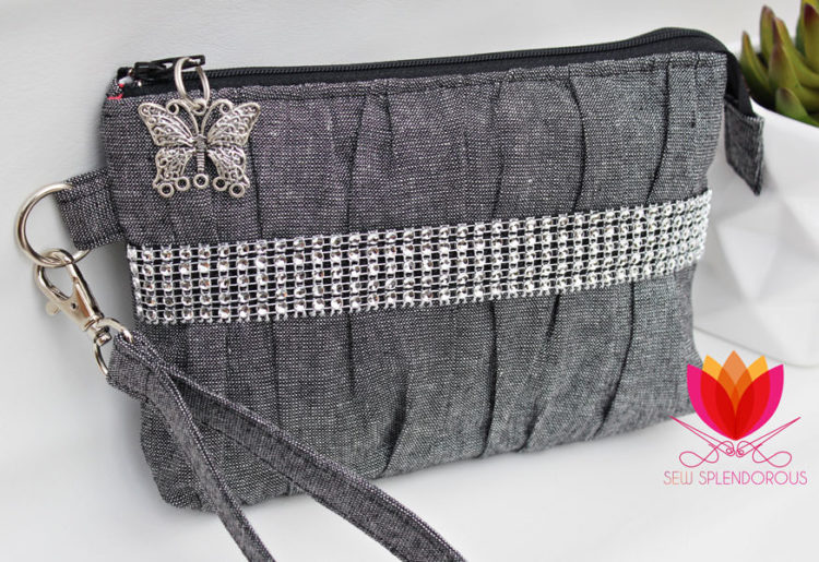 Elegant textured grey Gather Me Up Clutch - Andrie Designs