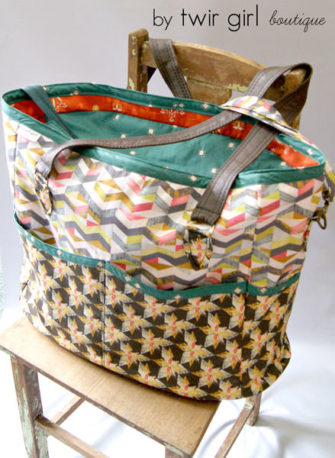 Stunning orange and green-themed Summer Lovin' Beach Tote - Andrie Designs