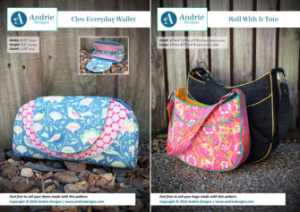Cleo Everyday Wallet & Roll With It Tote Pattern Set - Andrie Designs