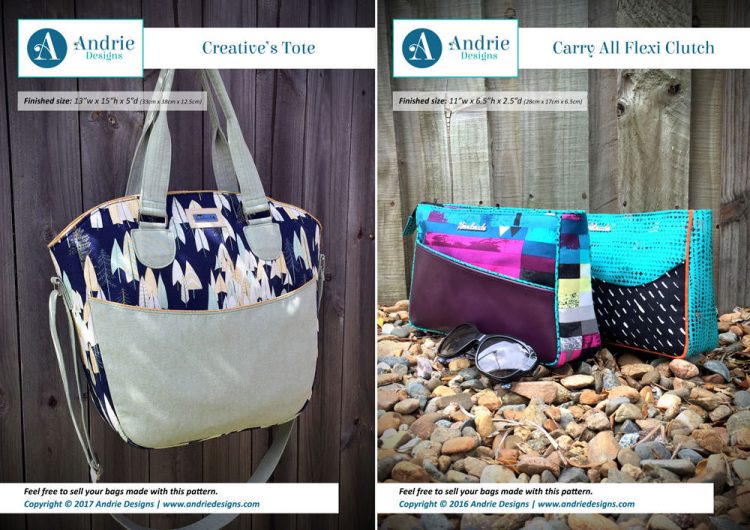 Creative's Tote & Carry All Flexi Clutch Pattern Set - Andrie Designs