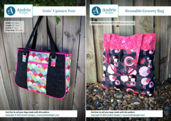 Goin' Uptown Tote & Reusable Grocery Bag Pattern Set - Andrie Designs
