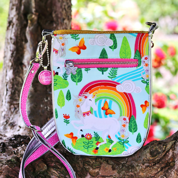 Back of the rainbow unicorn Mini Shades Pouch - Andrie Designs