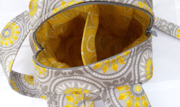 Inside the classic yellow and grey Little Freehand Pack - Andrie Designs