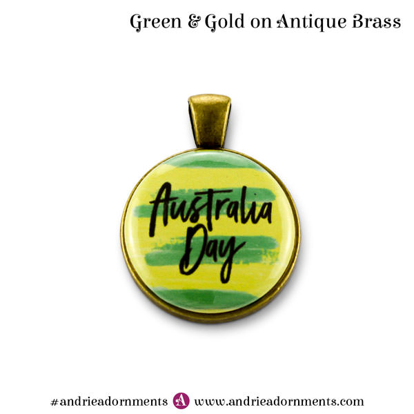 Antique Brass Green & Gold - Australia Day 2018 - Andrie Adornments