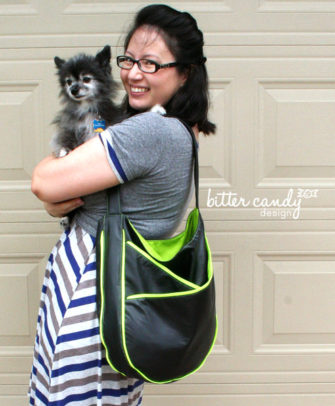 Black with lime contrast S & S Tote - Andrie Designs
