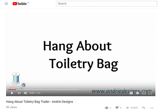 Hang About Toiletry Bag Trailer Video - Andrie Designs