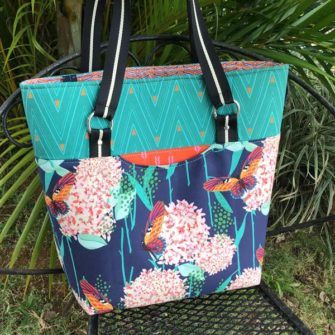 It's floral and butterflies for this Classic Market Tote - Andrie Designs