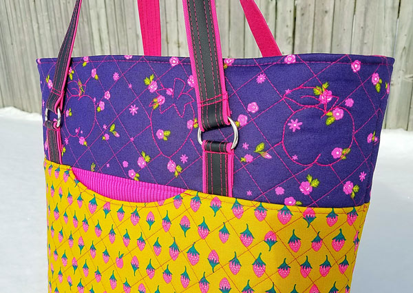 Close up of that gorgeous topstitching detail! Classic Market Tote - Andrie Designs