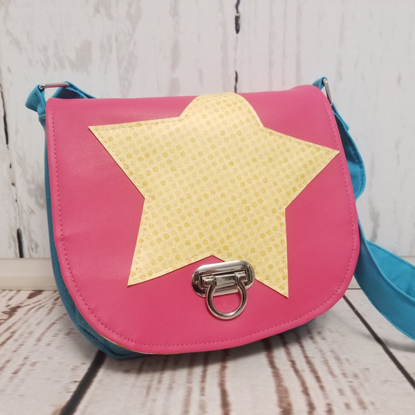 Bright 'star' motif That Flap Saddlebag - Andrie Designs