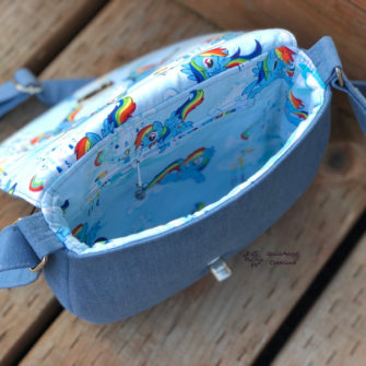Inside the 'rainbow' motif That Flap Saddlebag - Andrie Designs