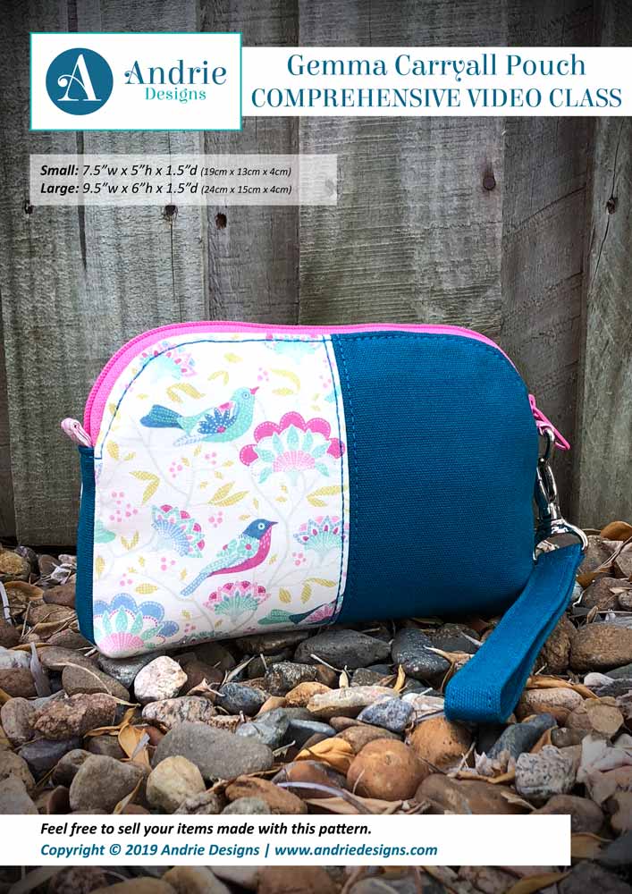Andrie Designs - Gemma Carryall Pouch - Comprehensive Video Class