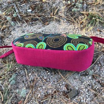 Fuchsia gusset for the textured floral V Pouch - Andrie Designs