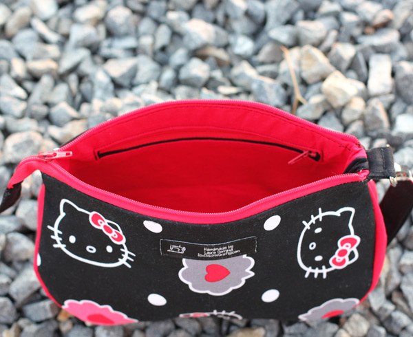 Interior of the Hello Kitty-themed V Pouch - Andrie Designs