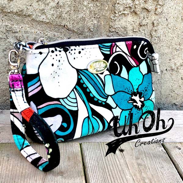 Bold floral V Pouch - Andrie Designs
