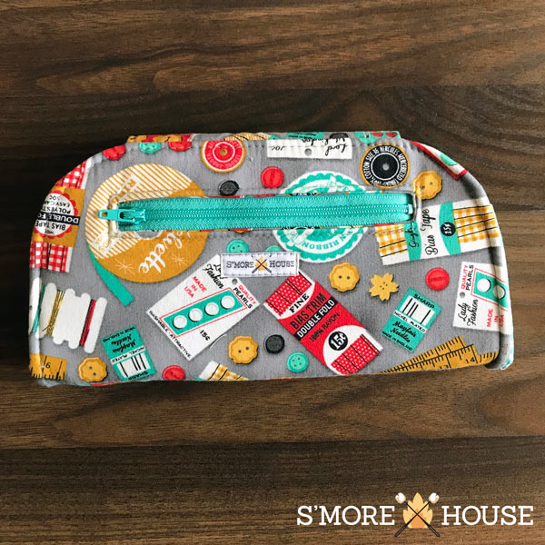 Back view of the sewing-themed Cleo Everyday Wallet - Andrie Designs