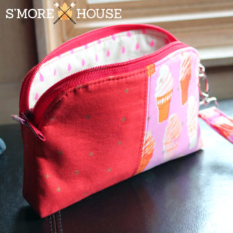 Sneak peak at the inside of the ice cream Gemma Carryall Pouch - Andrie Designs