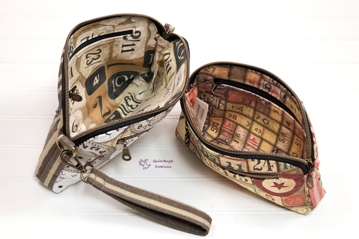 Inside view of the vintage Gemma Carryall Pouches - Andrie Designs