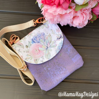 Floral and cork Polly Cross Body Pouch - Andrie Designs