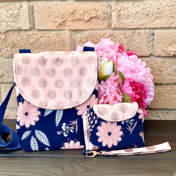 Beautiful Blush Polly Cross Body Pouch (with coordinating Layla Essentials Purse) - Andrie Designs