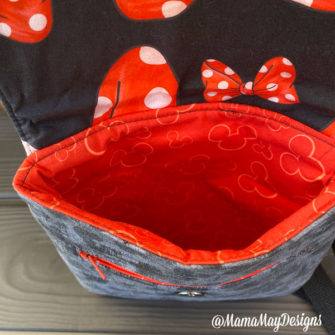 Inside the Minnie Mouse-themed Polly Cross Body Pouch - Andrie Designs