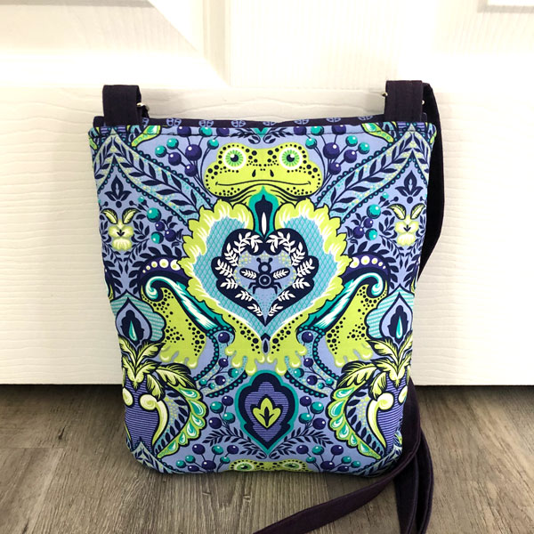 Back of the blues and greens Polly Cross Body Pouch - Andrie Designs