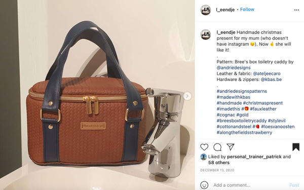 Leen on Instagram - Customer Creations - Toiletry Bag - Andrie Designs
