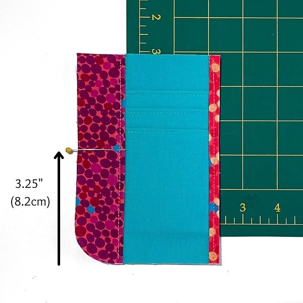 Measurement for left card slot snap - Layla Trifold Hack - Andrie Designs