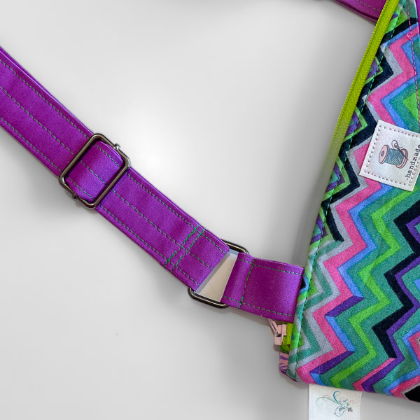 Strap sewn in place - Stand Up Clutch Crossbody Strap Hack - Andrie Designs