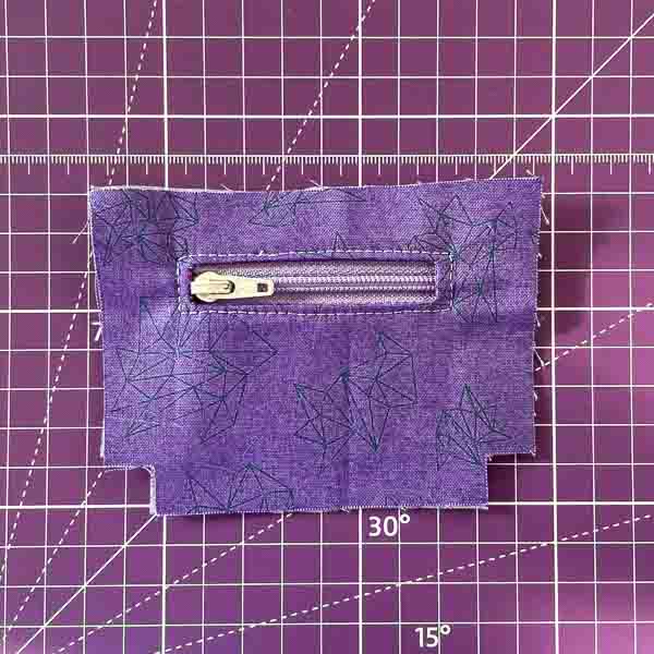 Mini zipper pocket sewn - Shrinking Patterns - Andrie Designs